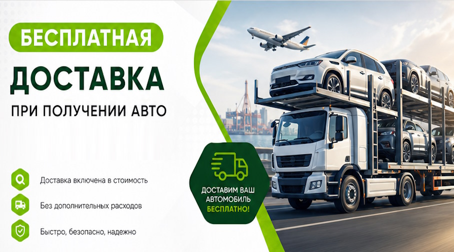 Акция! Бесплатная доставка по Луховицах при получении авто